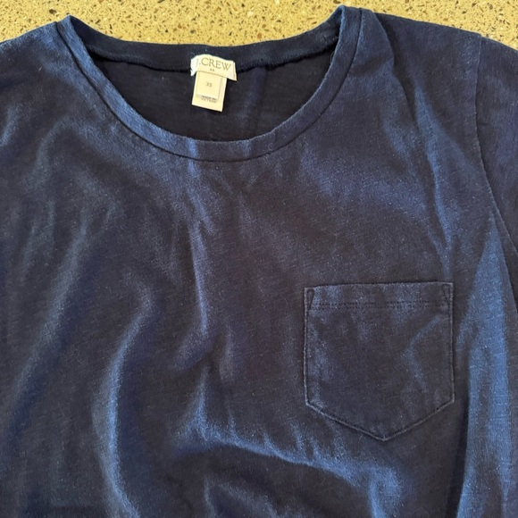 J. Crew Tie-Waisted Pocket Tee in Navy Size XS - Picture 6 of 7